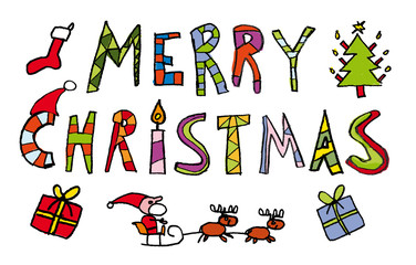 Kinderschrift Merry christmas © guukaa