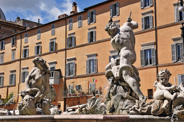 Fototapeta premium Roma, Piazza Navona e fontana del Nettuno