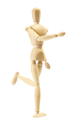 wooden mannequin isolated on white