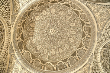 Beautiful ceiling of the Mosque of the Barber in Kairouan
