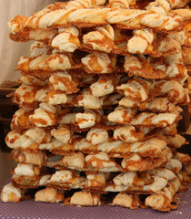 A Stack of Freshly Made Cheese Straws.