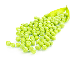 Green peas isolated on white