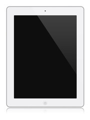 tablet isolated white blank black screen 