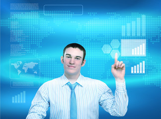 Business person and technology related background