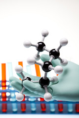  Scientist working in a laboratory , liquid color