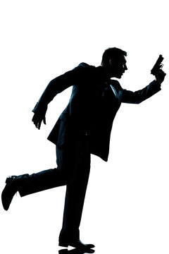 recommend clip art: silhouette man full length gun