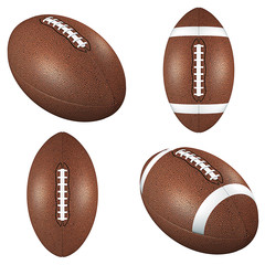 Footballs isolated on white