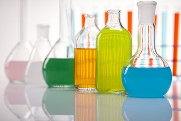Chemical laboratory, glassware equipment 