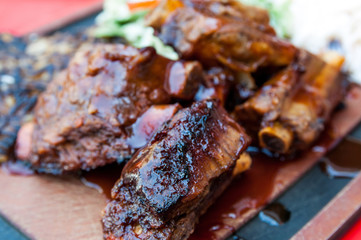 Grilled meat ribs