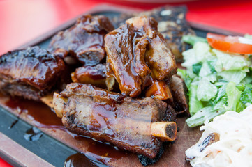 Grilled meat ribs