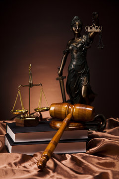 Antique statue of justice, law