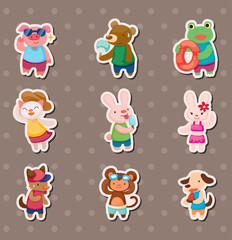 Obraz premium summer animal stickers