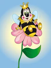 Foto auf Alu-Dibond Bienenkönigin auf Blumen © casaltamoiola