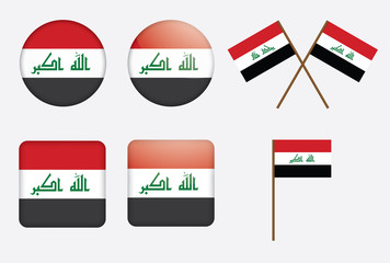 set of badges with flag of Iraq vector illustration