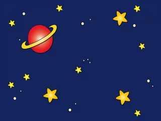 Wandaufkleber Weltraum-Himmel-Cartoon © casaltamoiola