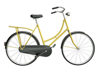Obraz premium Yellow bicycle, 3D render