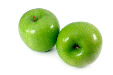 Green apples isolated on a white background