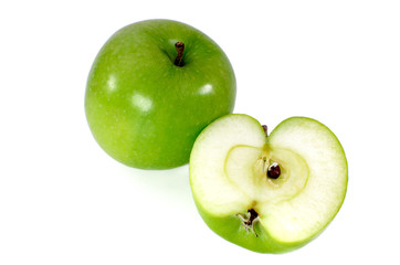 Green apples isolated on a white background