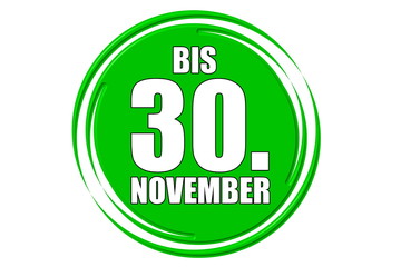 bis 30.November grün