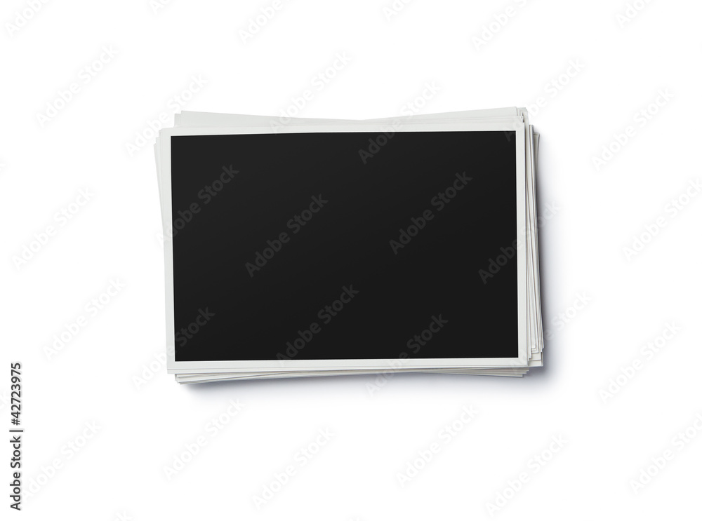 Aufkleber stack of blank photo frames isolated on white background