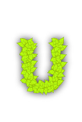 alphabet letters made from fresh green leafs