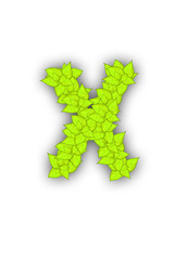 alphabet letters made from fresh green leafs