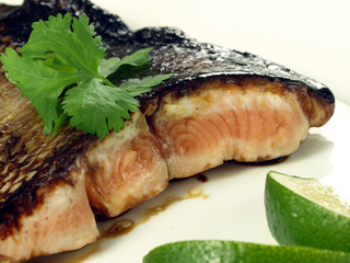 Salmon in soy sauce