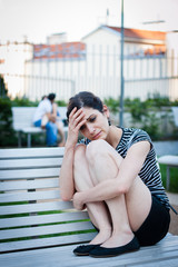 Fototapeta premium Depressed young woman 