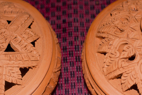 Ceramics brown on the mat