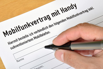 Mobilfunkvertrag vor Unterschrift