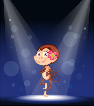 a monkey on stage
