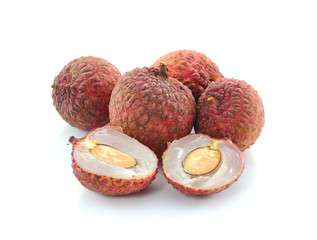 Litchi isolated on white background