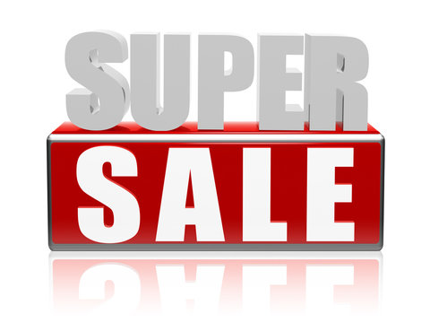 super sale - letters and block