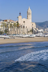 Sant Bartomeu i Santa Tecla church at Sitges, Spain