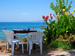 Table overlooking the sea