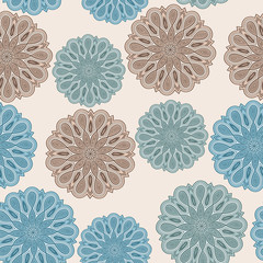 vector seamless floral  pattern with bizarre flowers