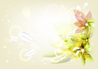 Obraz premium Floral shiny background with space