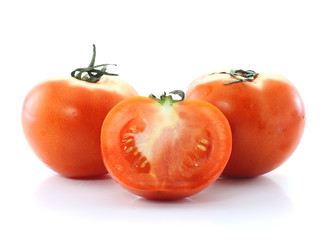 Tomato isolated on white background.