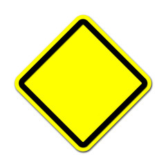 Yellow blank sign on white