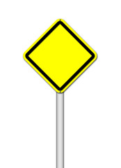 Yellow blank sign on white
