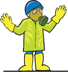 working with protective means