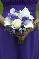 bridesmaid with wedding bouquet