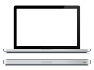 laptop notebook blank white screen