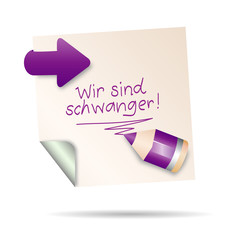 post it - wir sind schwanger