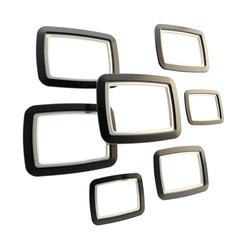 Group of empty copyspace frames isolated