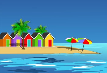 An illustration scenic beach landscape