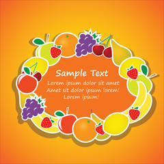 Vector oval frame from fruits