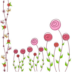 Floral background of roses