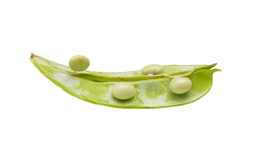 fresh green peas isolated on a white background. Studio photo