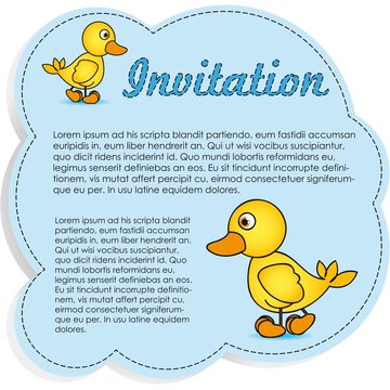 Invitation Card with  ducks